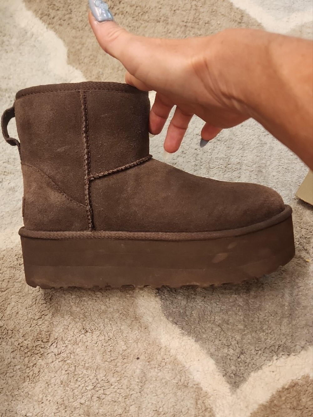 UGG Short Suede Ankle Booties in Chocolate Brown - Picture 5 of 8